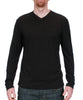 Men's Lightweight Wool Long Sleeve Shirt - Black Front