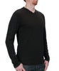 Men's Lightweight Wool Long Sleeve Shirt - Black 1/4