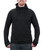 Men's 1/4 Zip Grid Fleece - Black Front